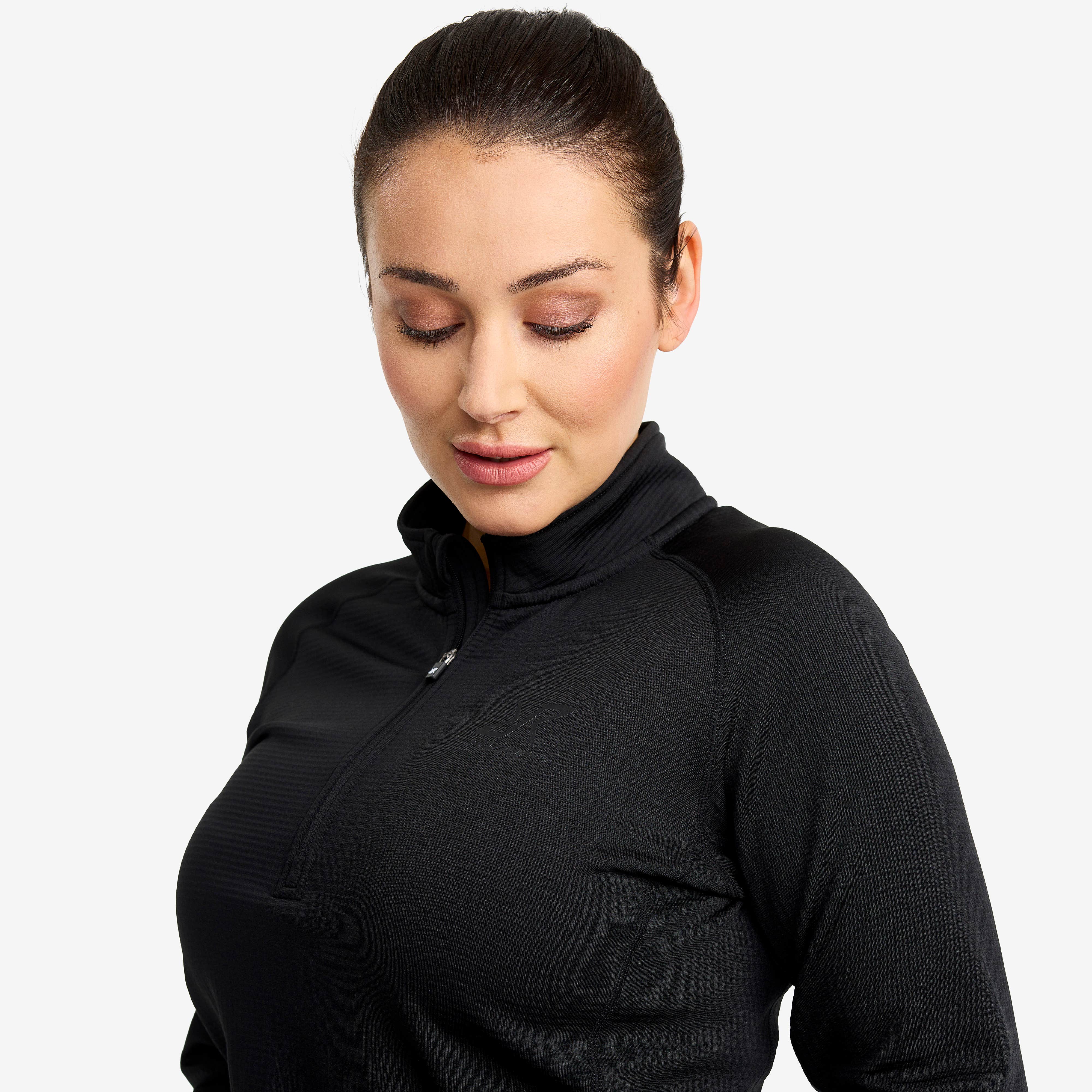 Waffle Half-zip Baselayer Top Dame Black