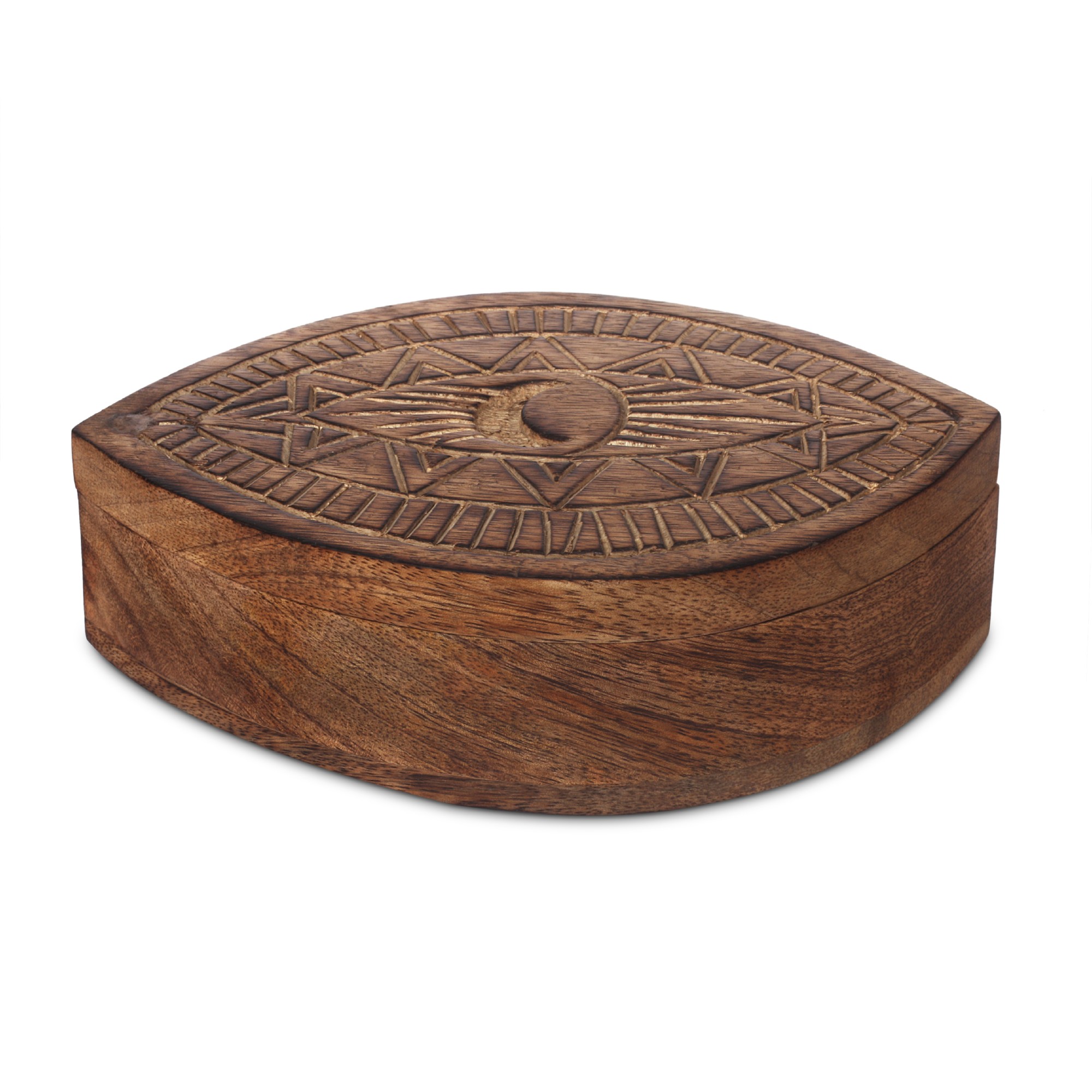 Box 'Auge' mit schwenkbarem Deckel, natur, B 21,5 cm, L 14 cm, H 6 cm von fischer's lagerhaus