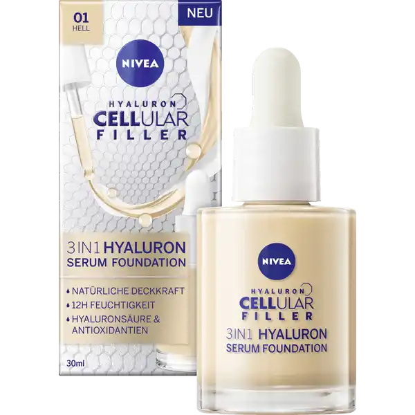Cellular Filler 3in1 Hyaluron Serum Foundation 01 Hell