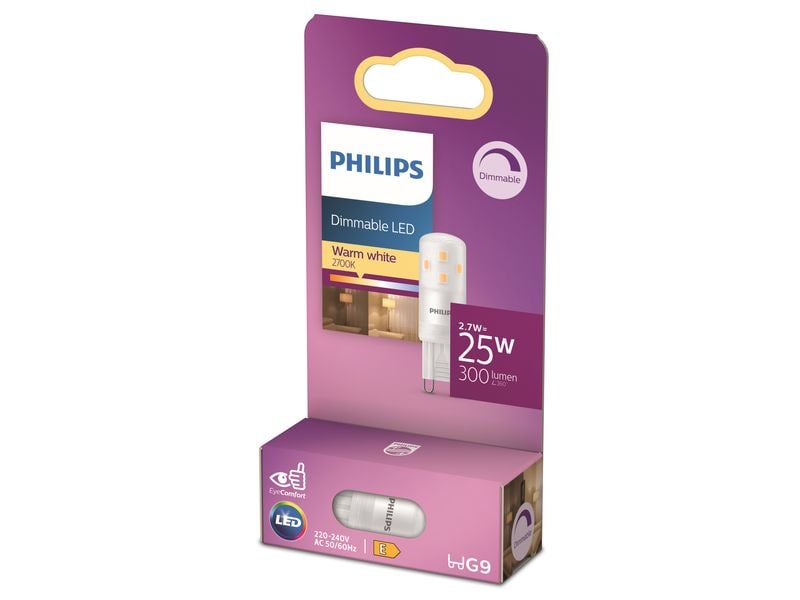 Philips LED Lampe 2.6W (25W), G9, 300 lm, 2700K, Warmweiss Leuchtmittel