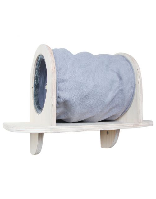 All For Paws Skywalk - Grooming Hideaway Tunnel - Wandkrabpaal - 28x13x29 cm Grijs