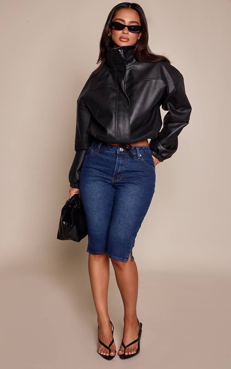 Bleu Indigo Pantalon Capri En Denim Petite