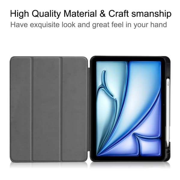 Til iPad Air 11 (2024) Slim Fit Tri-Foldbart Pennebrett - Mørkeblå