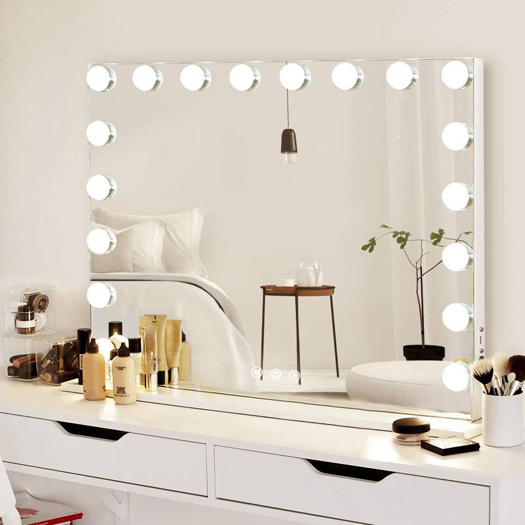 Rectangle LED Metal Mirror Blue Elephant