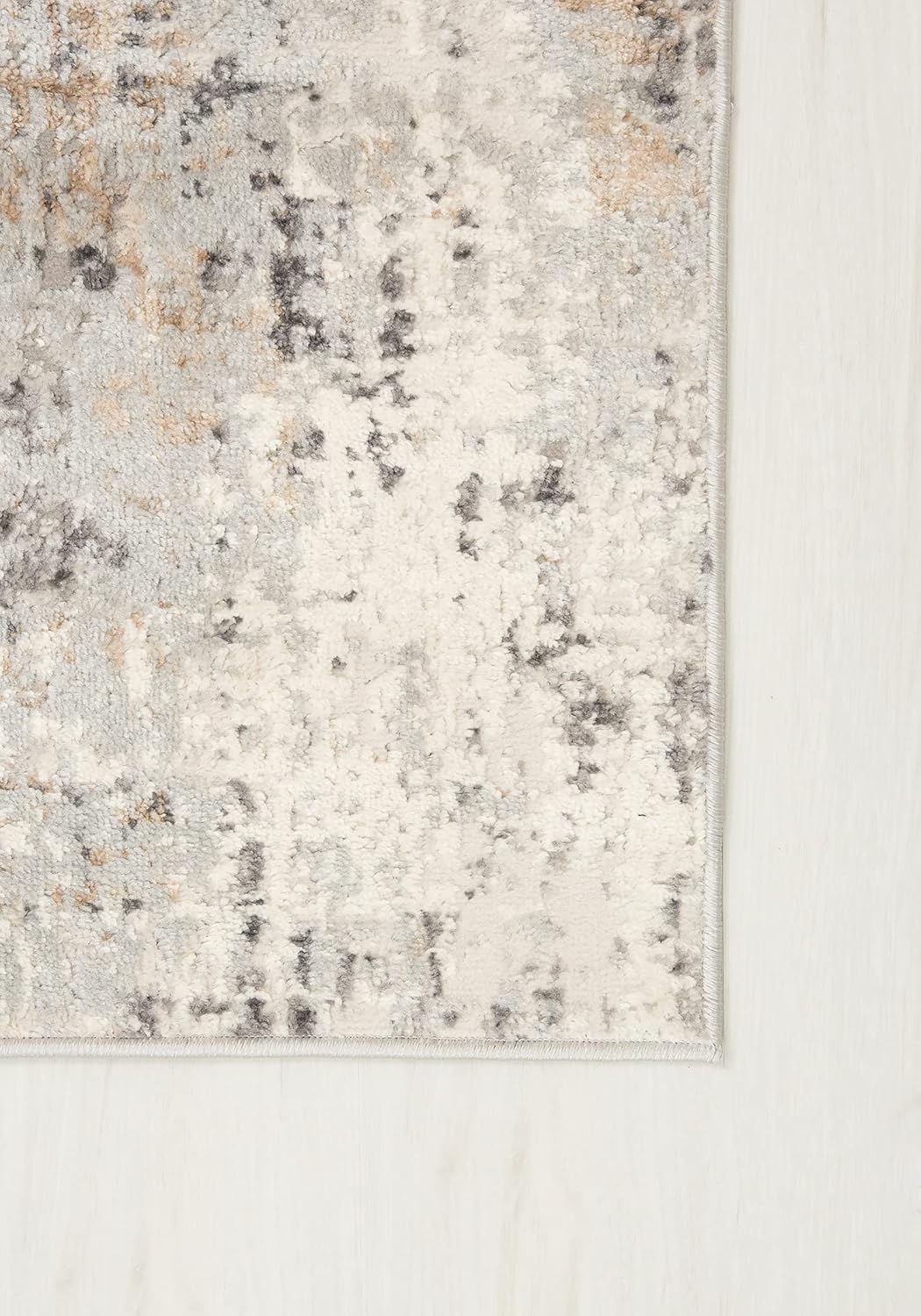 Carpeto Rugs Abstraktes Vintage Designer Teppich - Kurzflor - Weich Teppich für Wohnzimmer, Schlafzimmer, Esszimmer - ÖKO-TEX Wohnzimmerteppich - Teppiche - Beige Grau 1-200 x 300 cm