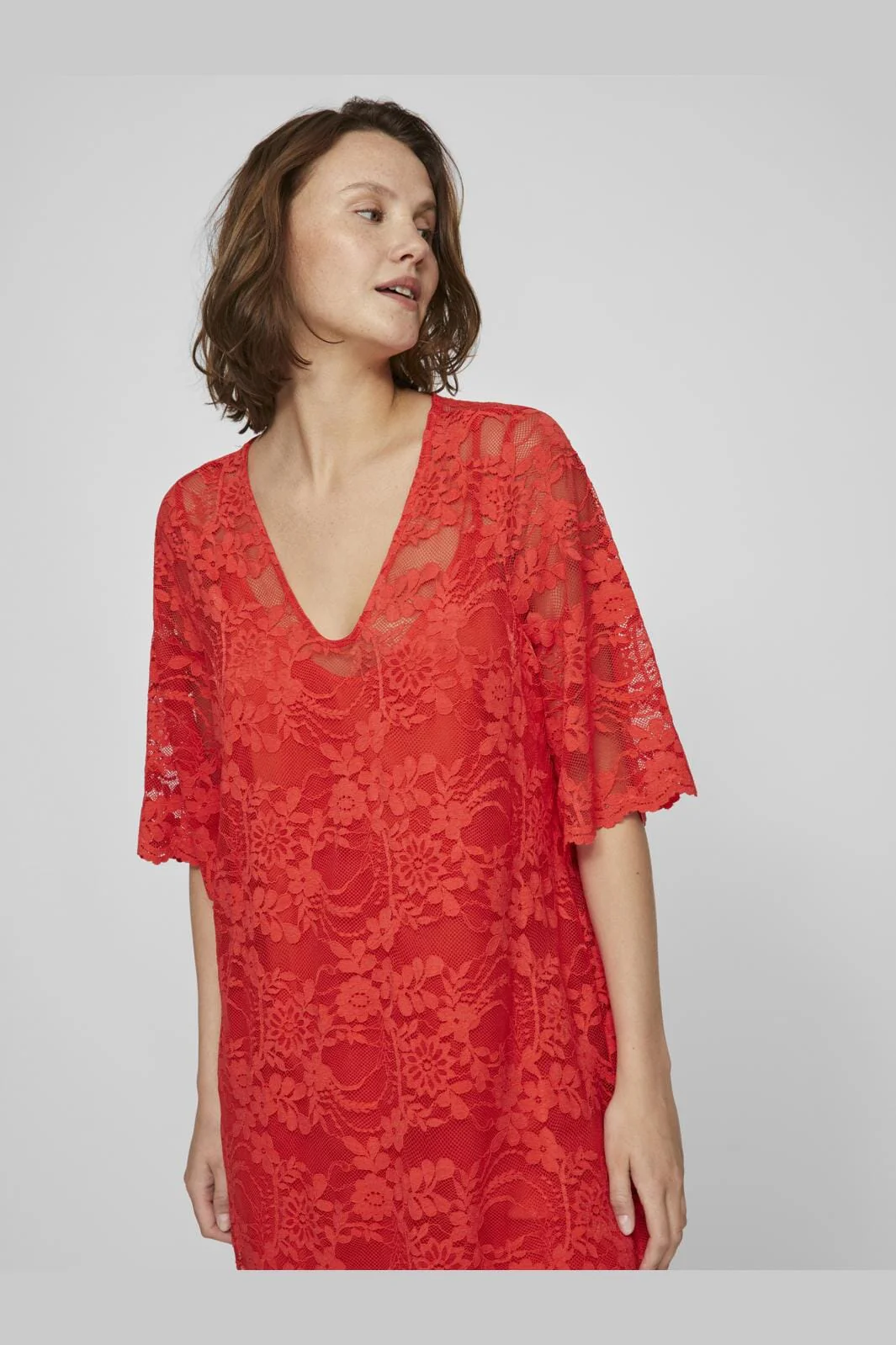 Vila Vilorna 2/4 Lace Midi Dress