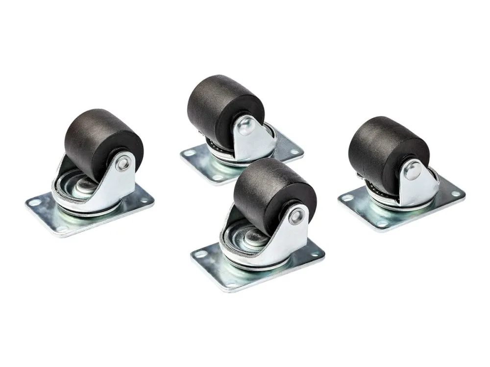 StarTech.com Heavy Duty Casters for Server Racks/Cabinets, Set of 4 Universal M6 2-inch Swivel Caster Kit, 45x75mm Pattern, Replacement Caster Wheels for 4 Post Racks, Steel/Plastic - 4-Pack Rolling Caster Kit (RKCASTER2) - Styrehjulspakke for rack -