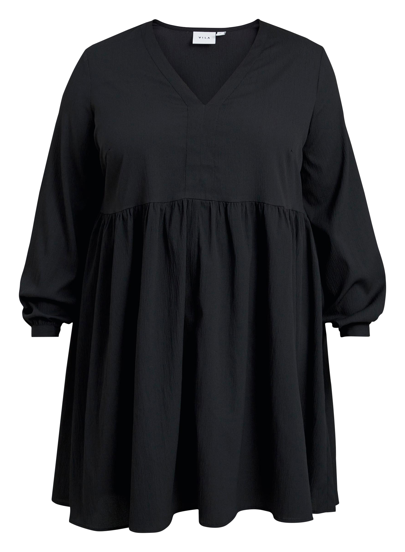 Robe noir col v | Noir