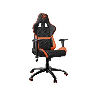 Fauteuil gamer Armor One - accoudoirs réglables - appui-tête intégré - noir et orange