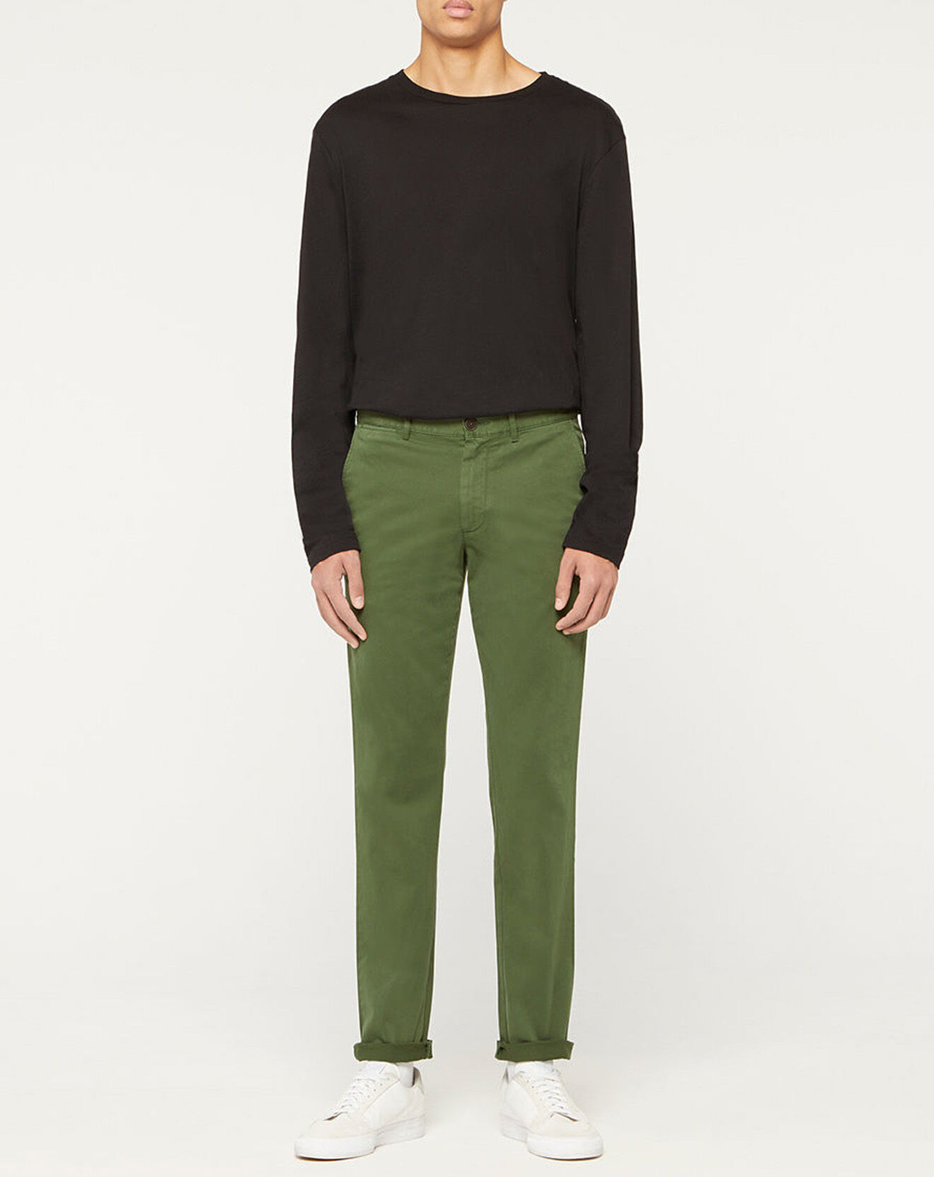 Tommy Hilfiger Pantalon chino ajusté Bleecker Flex Satin vert sapin
