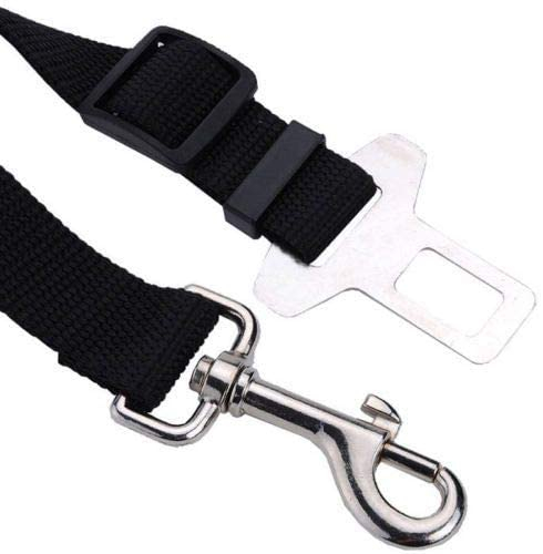(3er Set) 40-70cm Auto Hunde Leine Sicherheits Anschnallgurt Verstellbar - Schwarz