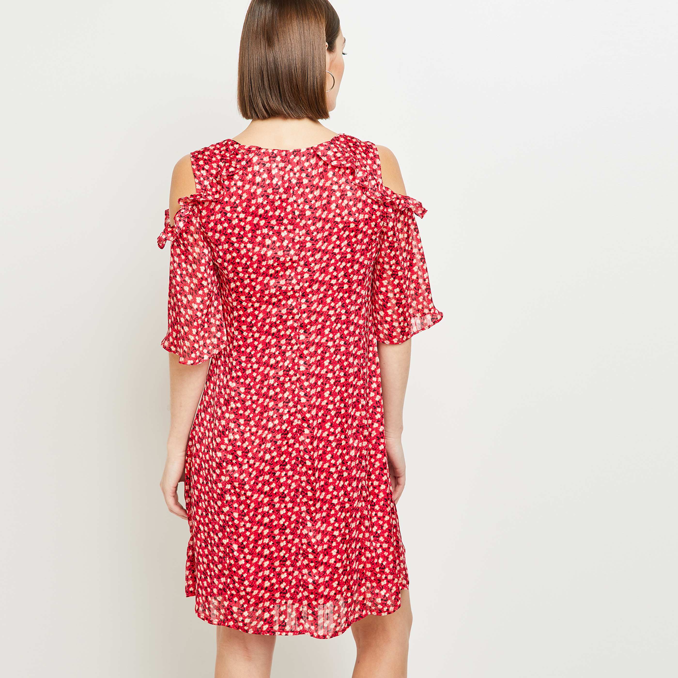 Robe imprimée femme - ROUGE