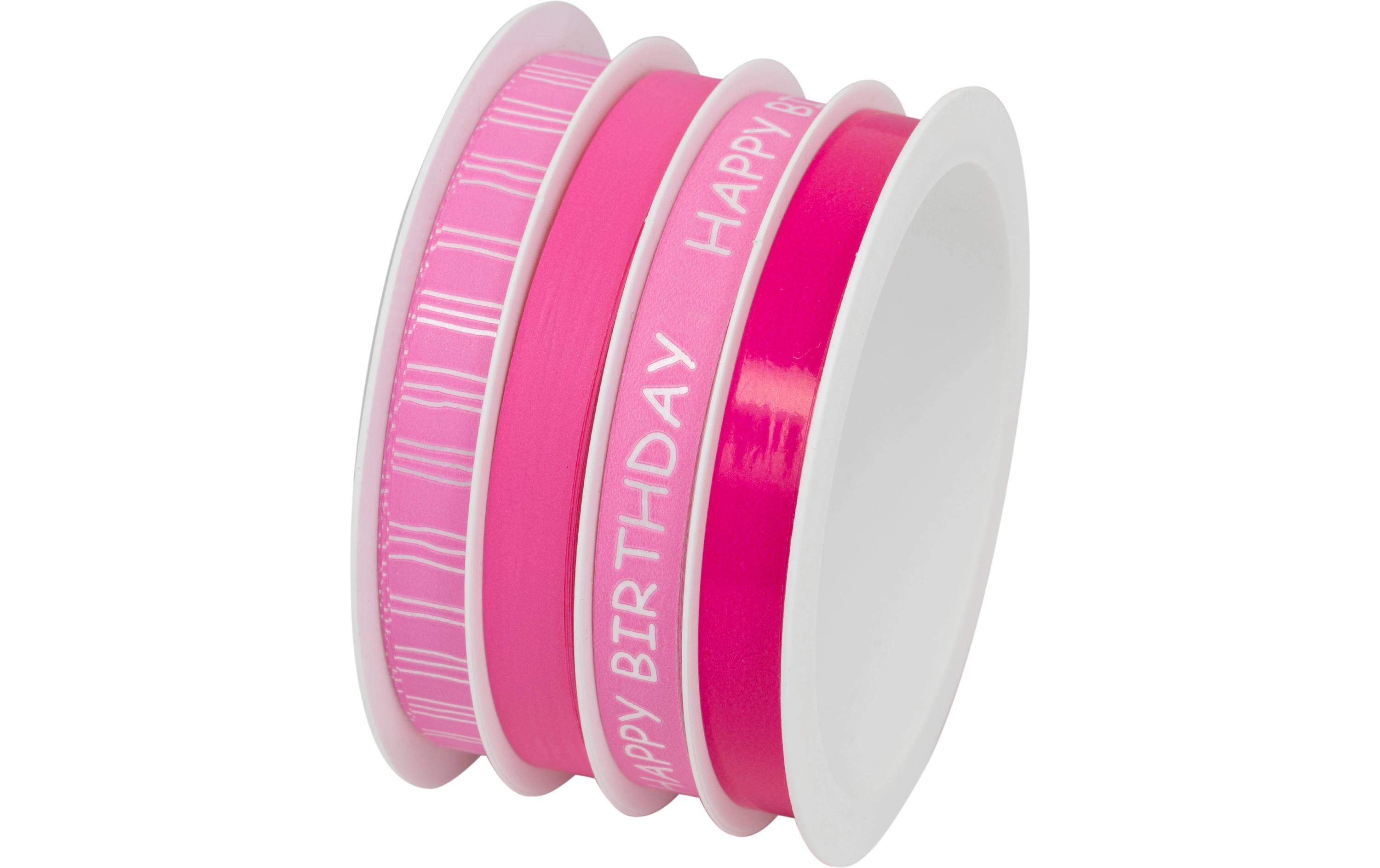 Geschenkband Mix 10 mm x 16 m, PinkKräuselband für Geschenke