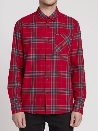 Volcom Caden Plaid LS Engine Red