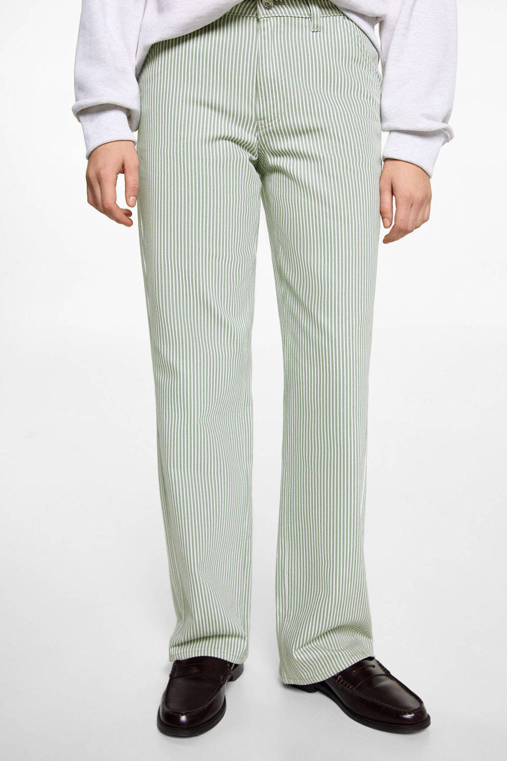 MANGO TEEN straight casual broek groen