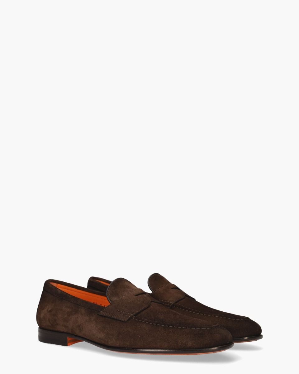Santoni 19044 Donkerbruin Herenloafers