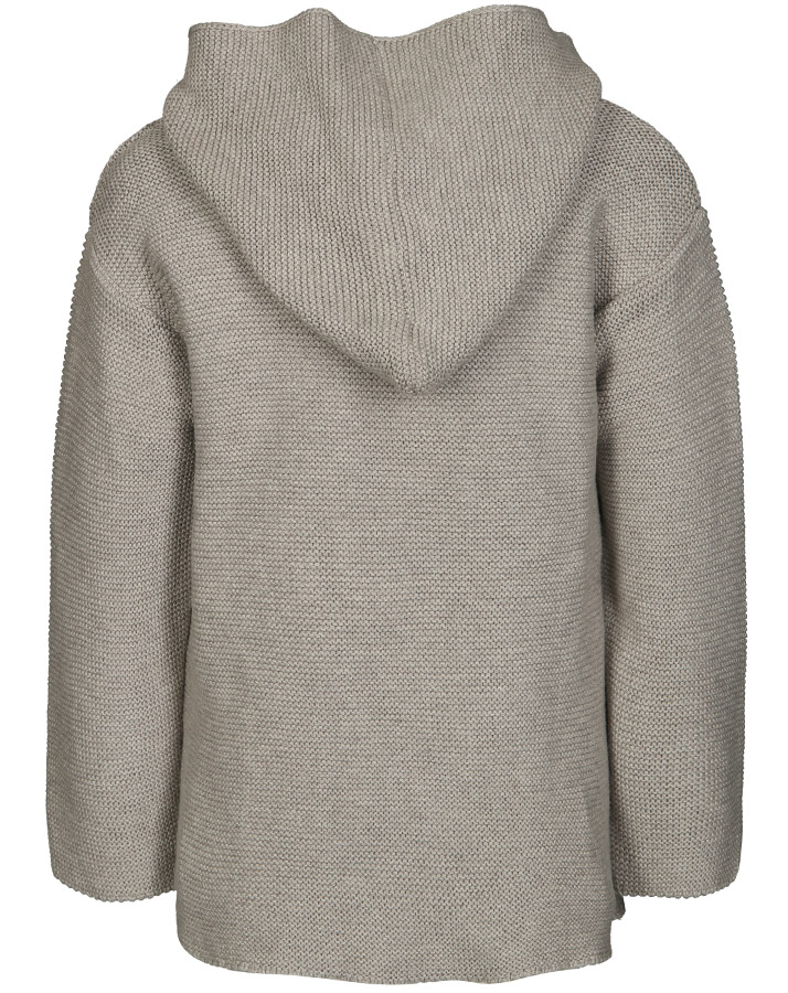 Kapuzen-Strickjacke GARDEN EXPLORER mit Seide in grau