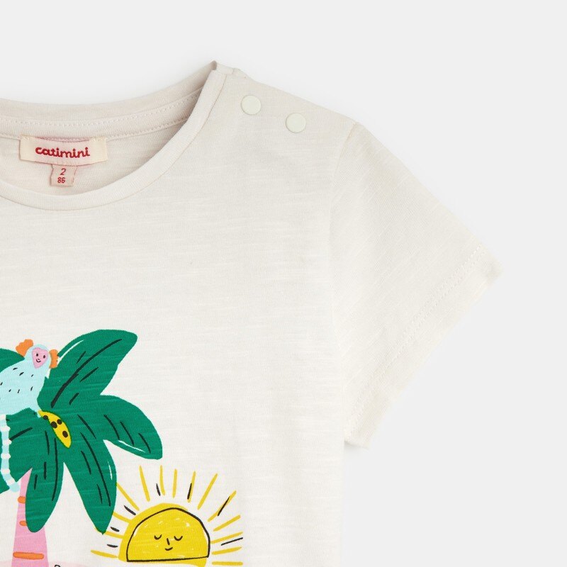T-shirt bébé fille blanc imprimé exotique Catimini Blanc