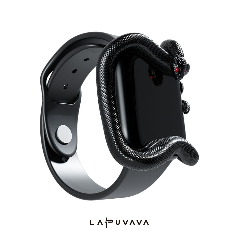 Krocalute - Slangen Apple Watch-band met beschermhoes