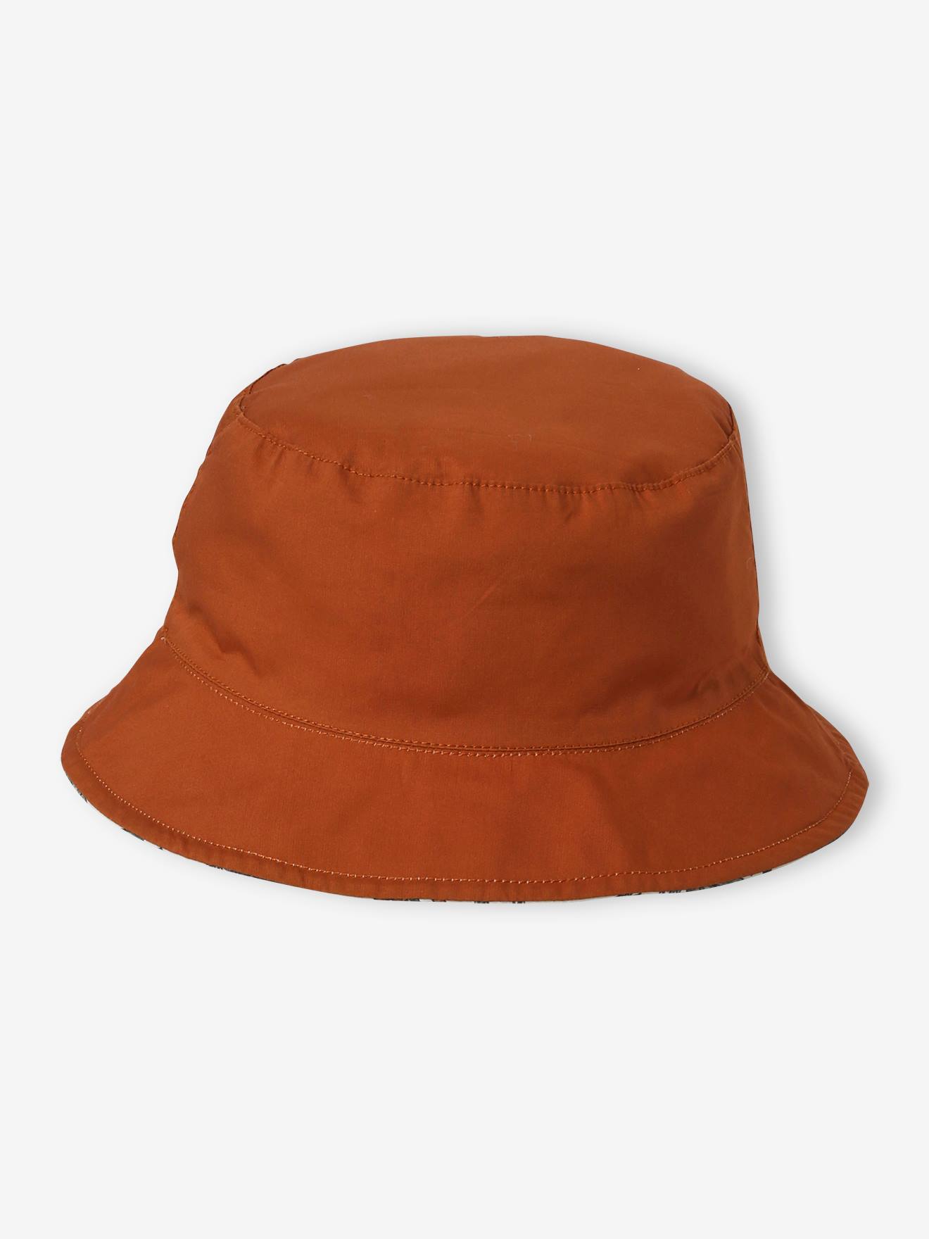 Chapéu bob reversível com estampa de selva para bebê menino, cáqui.
