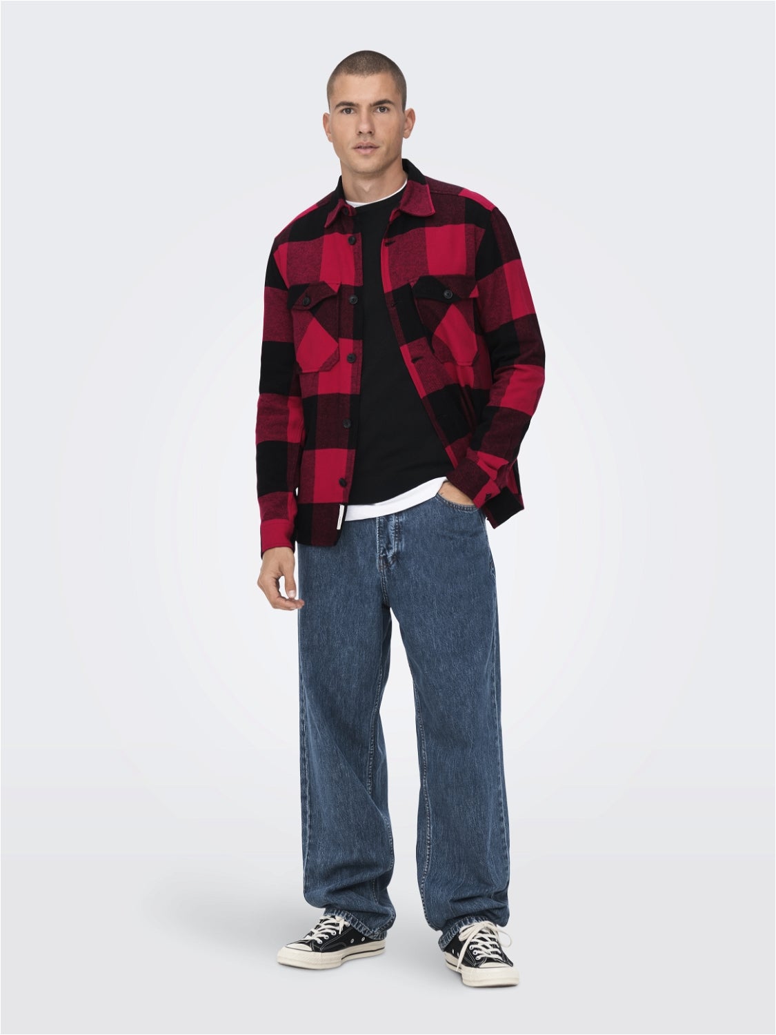 ONSMILO Flanellhemd Fiery Red