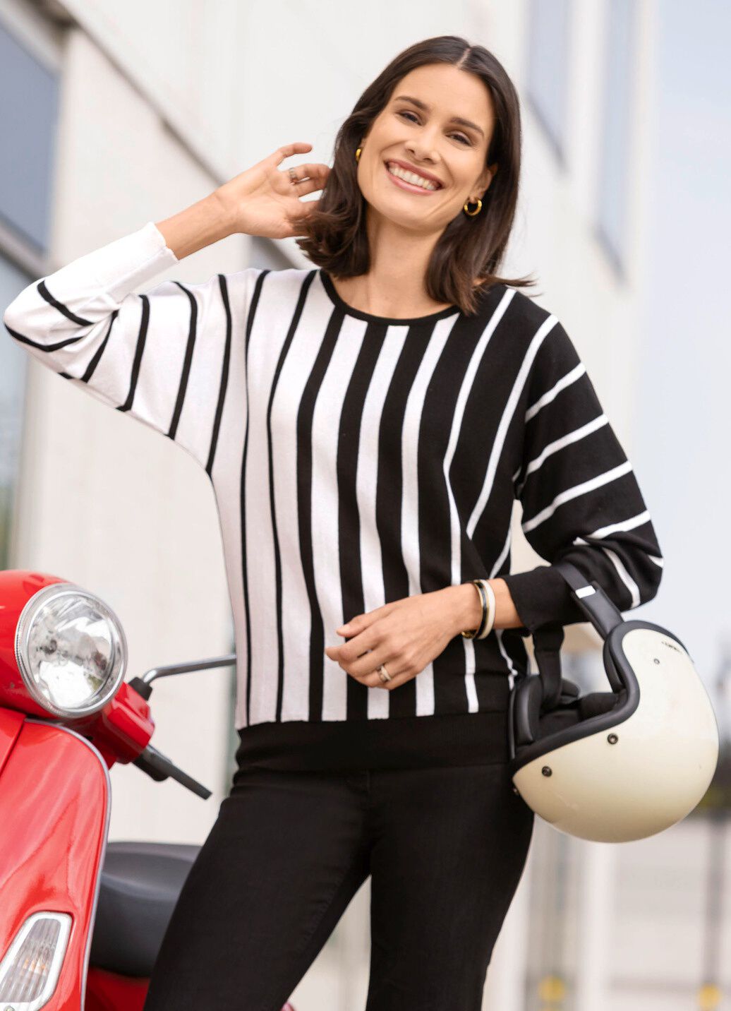 Pullover in Fledermausform