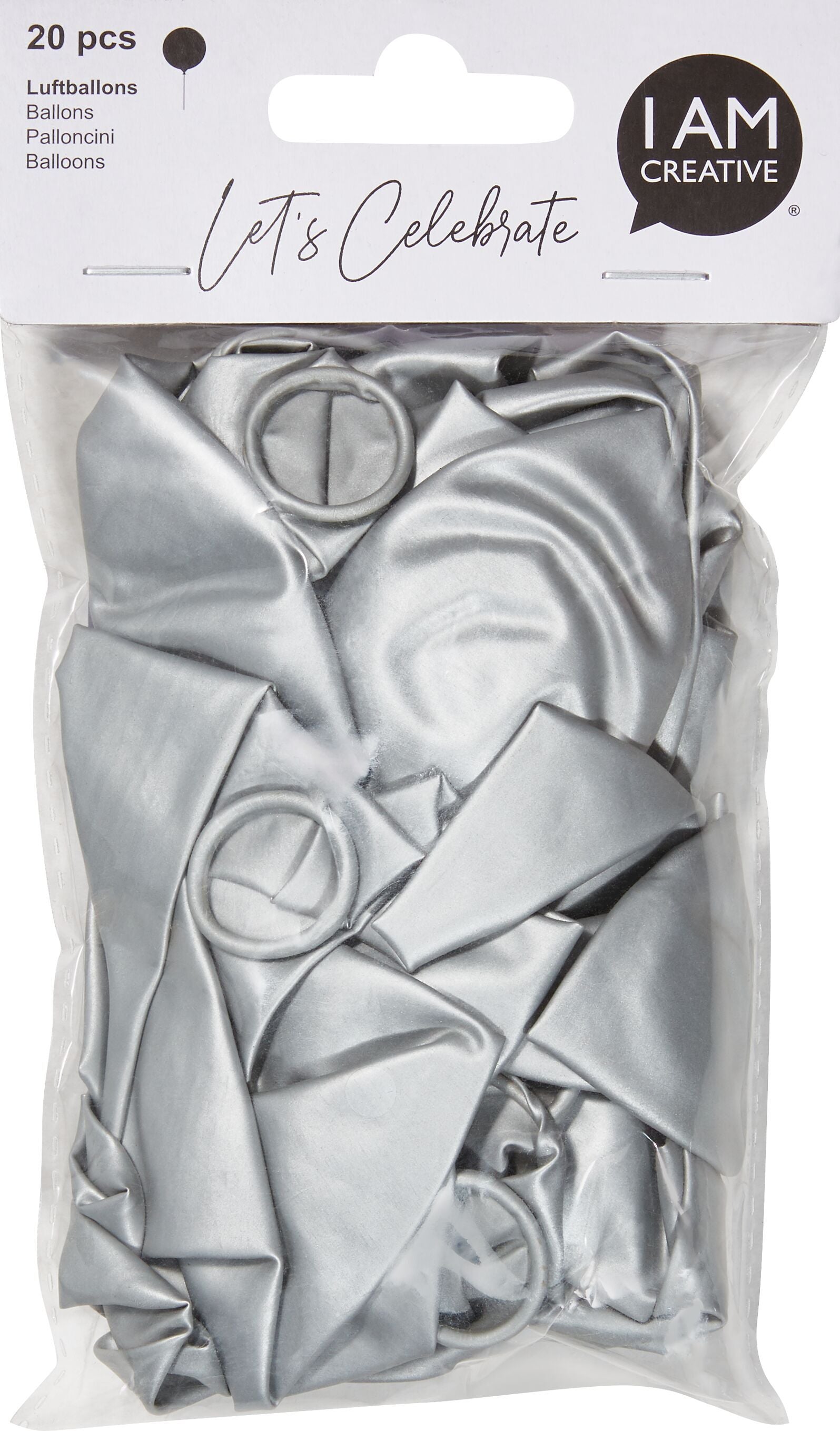 BECKY Luftballons silber, metallic 20 St - Silber