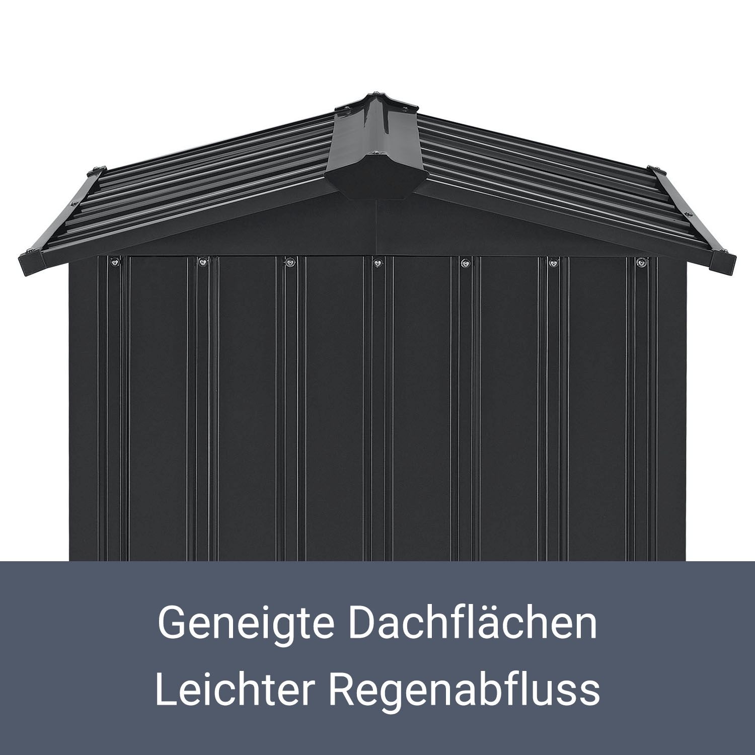 Juskys Mähroboter Garage mit Satteldach | Rasenmäher Dach Carport aus Metall | 86 × 98 × 63 cm