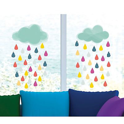 Sticker Nuages et gouttes 49 x 69 cm