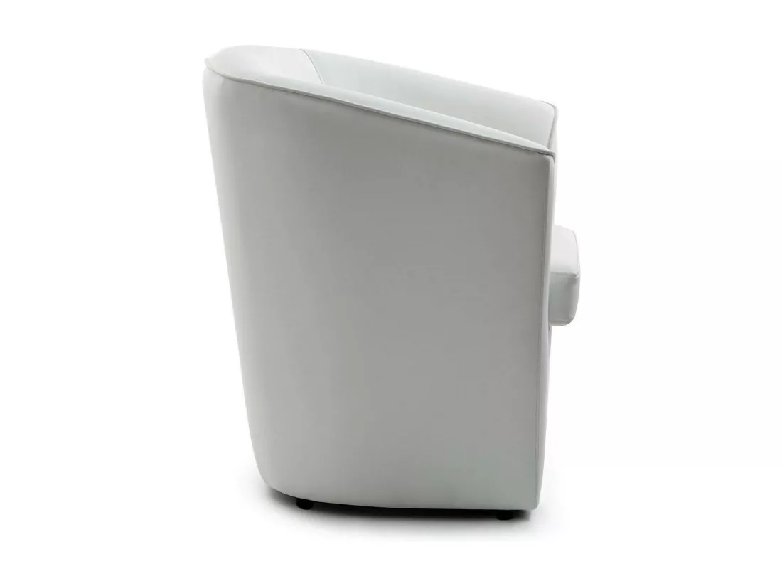 Fauteuil Dabbiat, Fauteuil de salon, 100% Made in Italy, Fauteuil relaxant en éco-cuir, 70x60h74 cm, Blanc