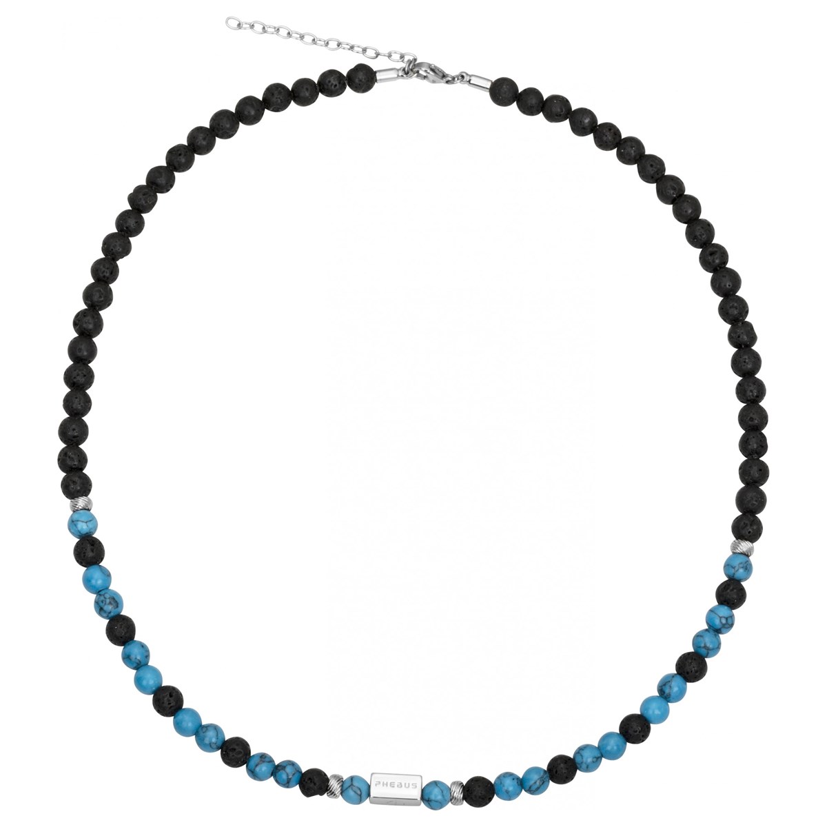 Collier semi-rigide Marius en Acier 316L avec turquoise bleu turquoise