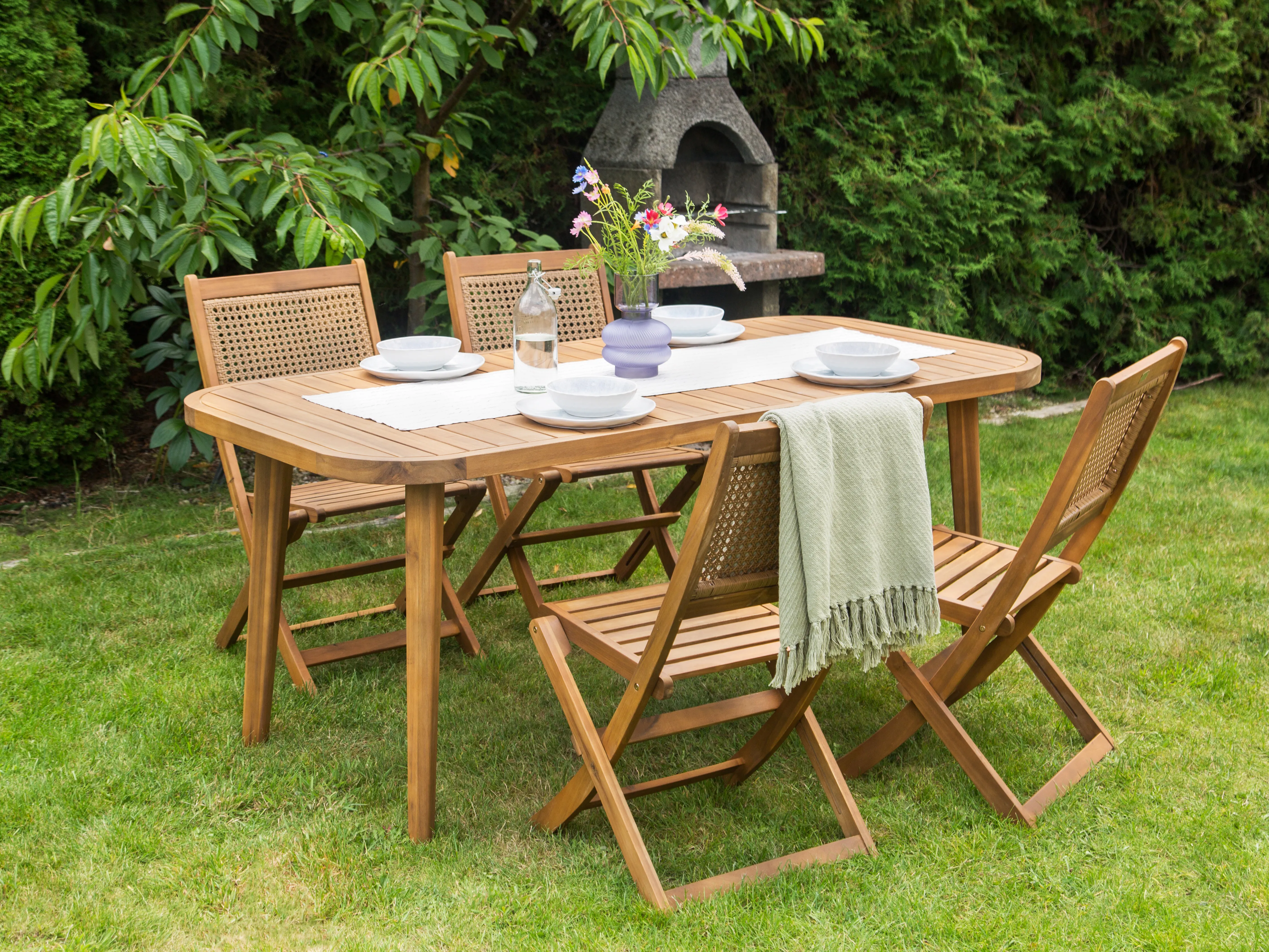 Tuin eettafel PARAGGI 180 cm 90 cm Gecertificeerd acaciahout Bruin