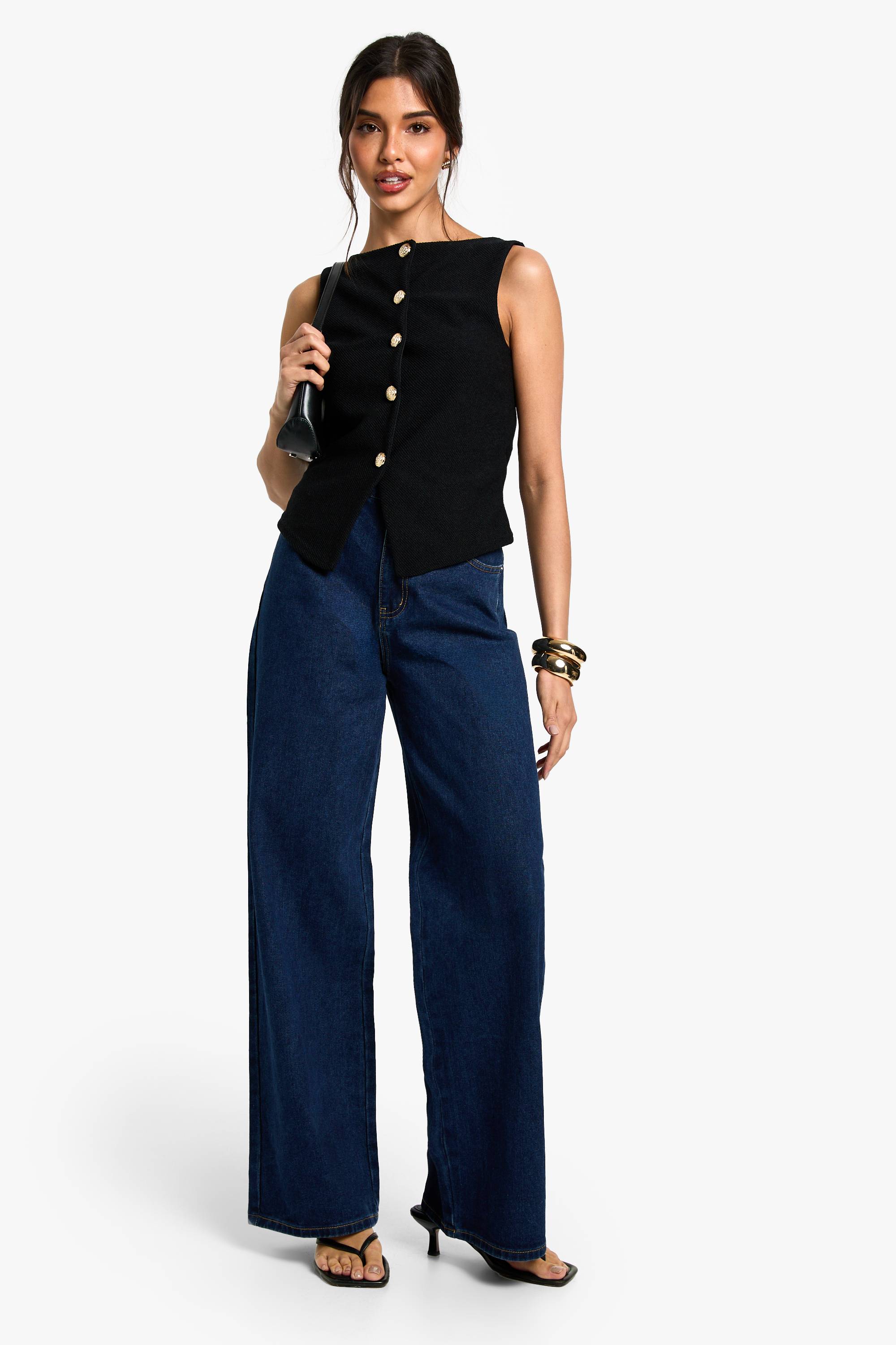 boohoo Gilet Boutonné Texturé