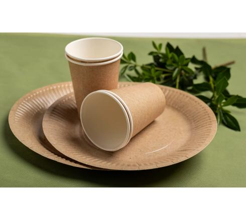 (20er Set) Ø23cm Pappteller Einweg Papier Teller Party Geschirr Tisch Deko (79109I) - Kraft