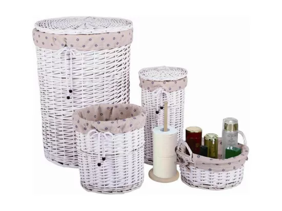 Ensemble paniers en osier salle de bain