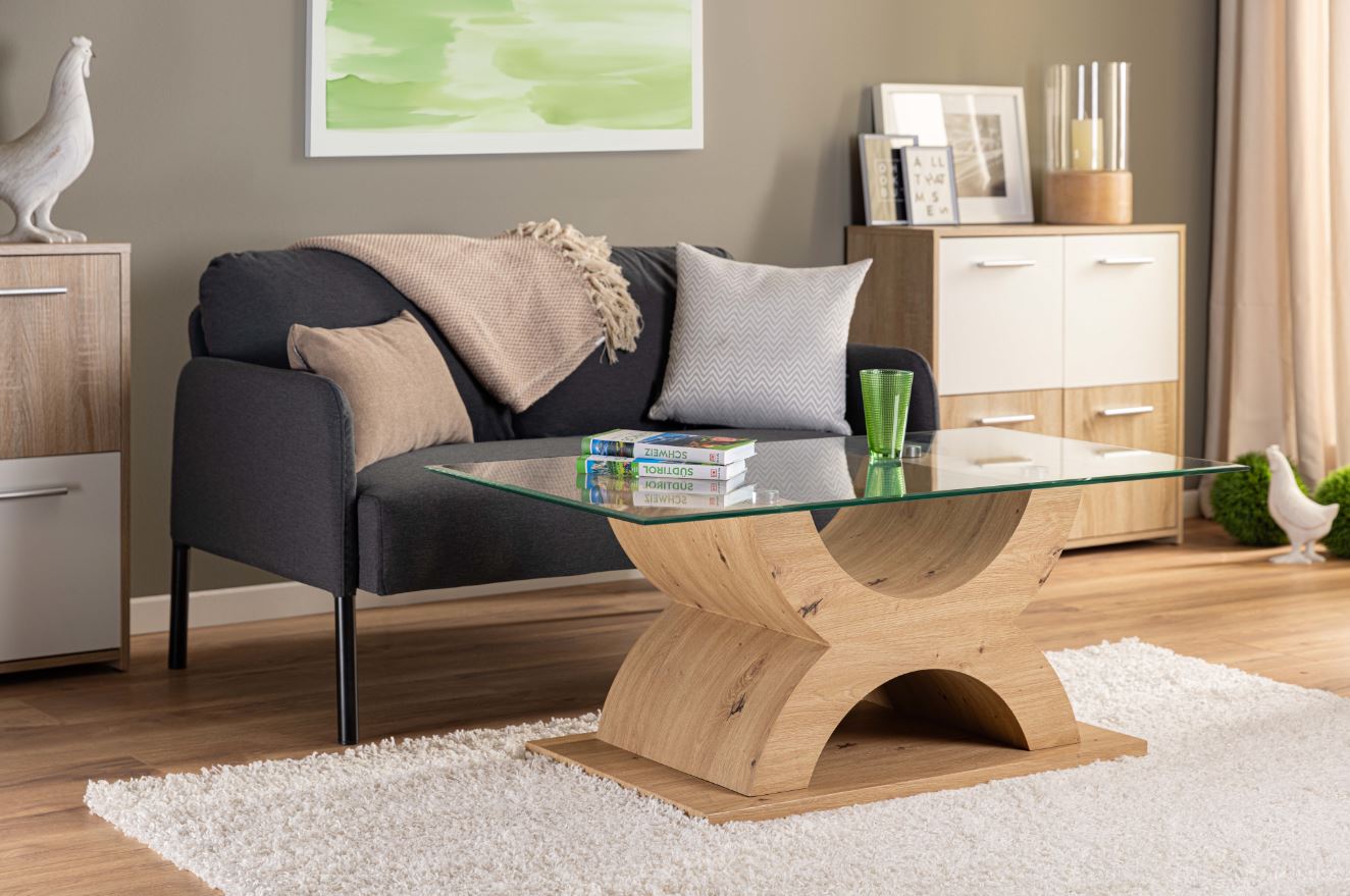 Inter Link Couchtisch Sofatisch X-Type in Eiche Artisan Nachbildung