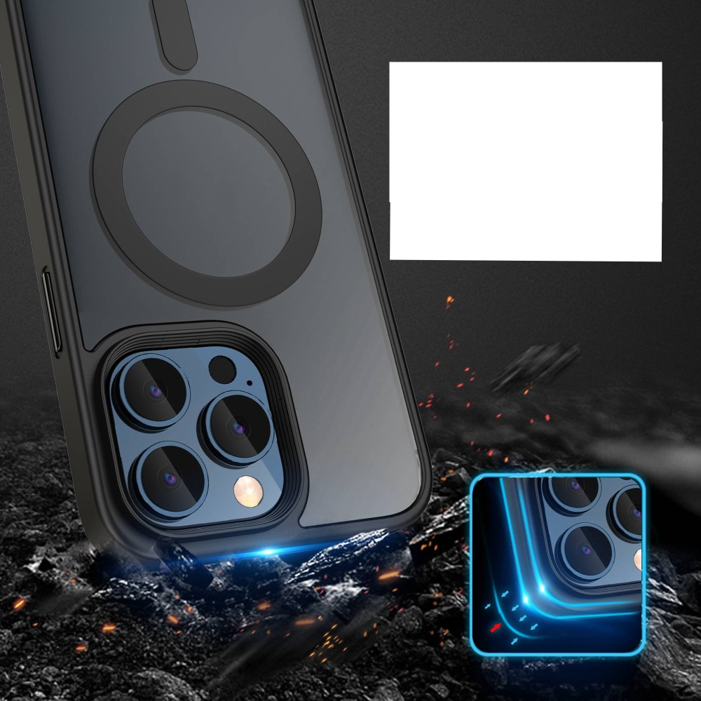 iPhone 14 MagSafe Hybrid Hülle TPU Bumper - Schwarz / Transparent