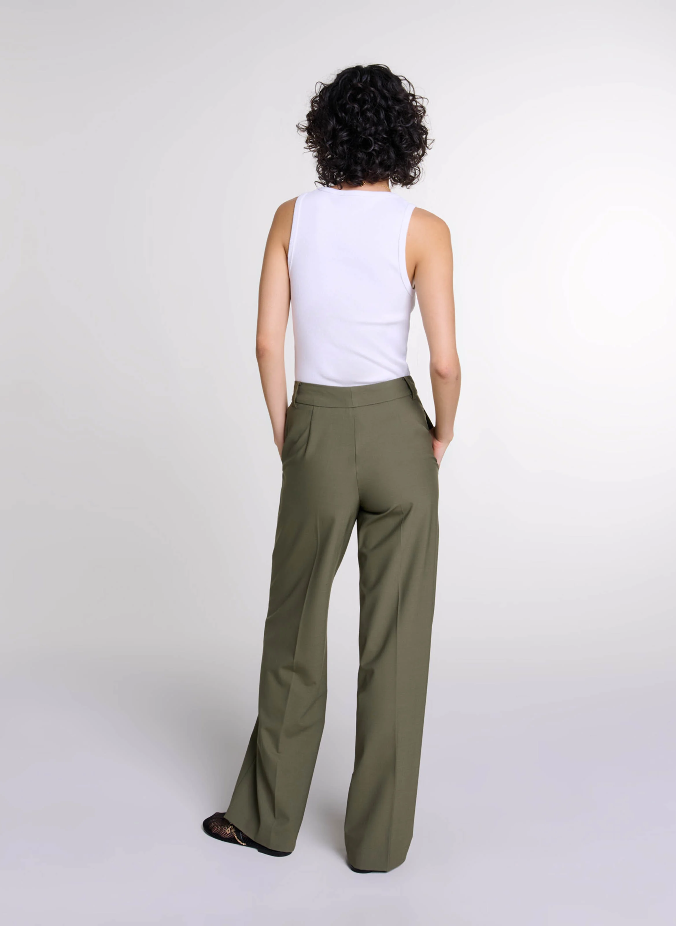 Pantalon de tailleur droit | Kaki