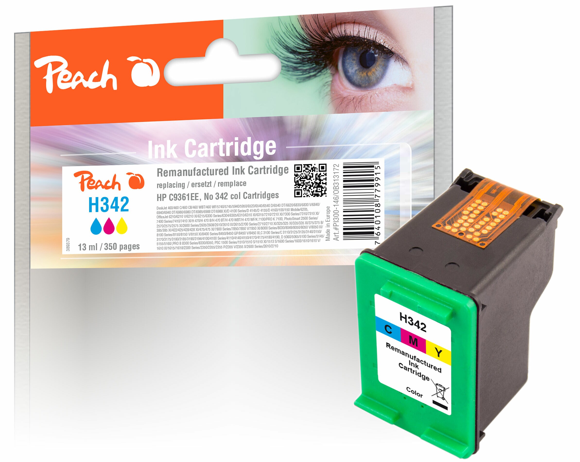 Peach HP 342Druckkopf col ersetzt HP No. 342, C9361EE für z.B. HP DeskJet 5400, HP DeskJet 5420 V, HP DeskJet 5432, HP DeskJet 5440, HP DeskJet 5442 (wiederaufbereitet)
