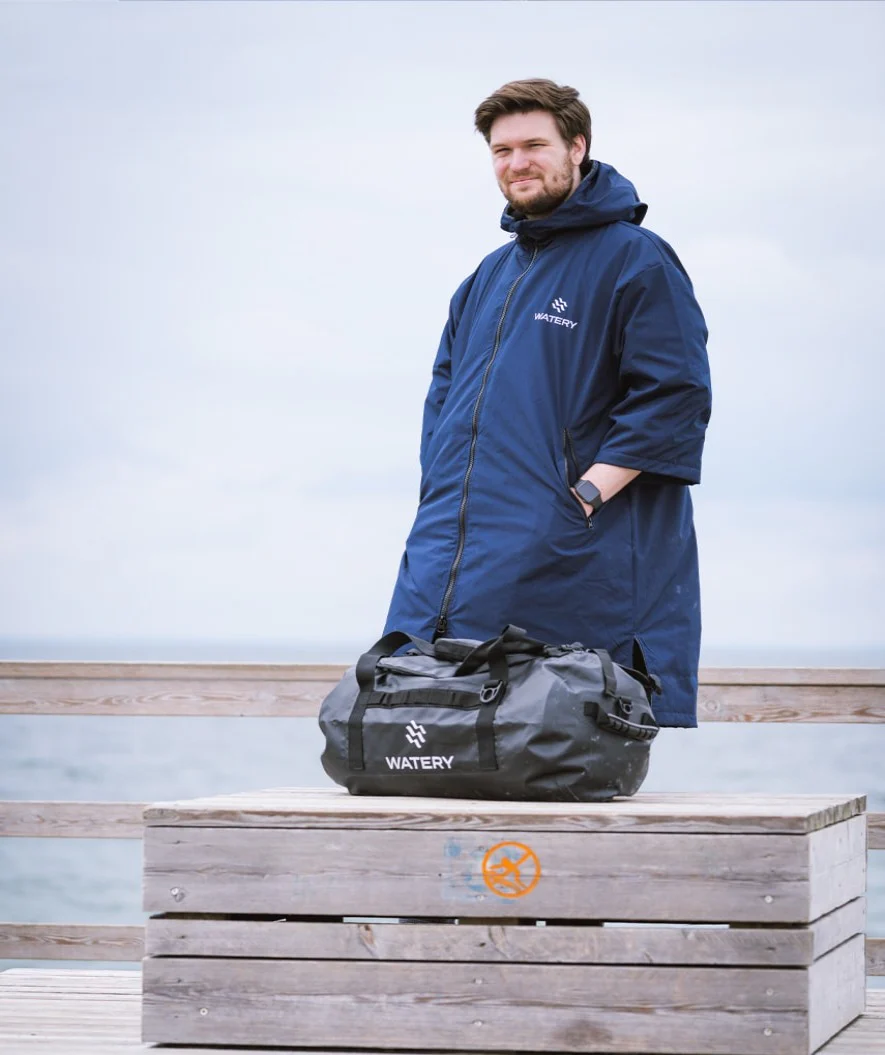Watery Surf poncho - Waterproof - Mørkeblå