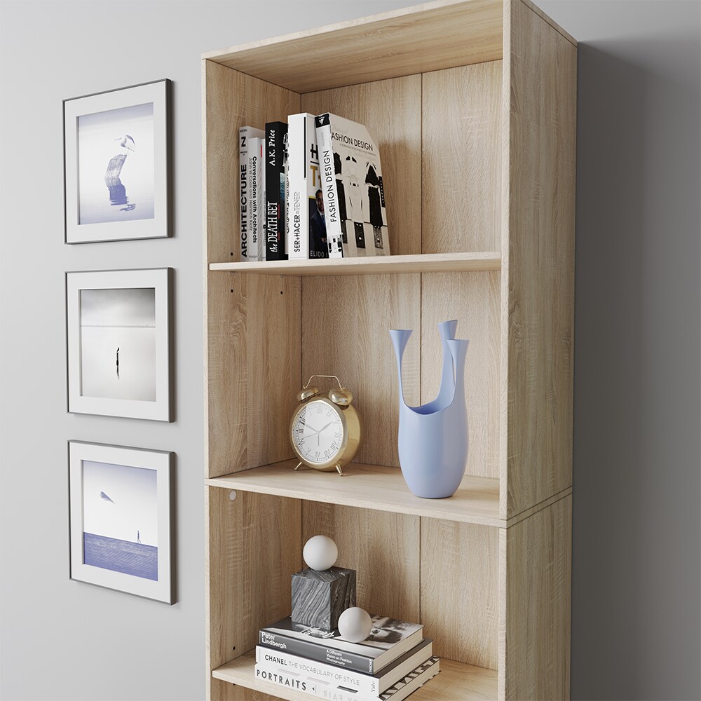 Vicco Bücherregal Bob, 190 x 60 cm, Sonoma, Wohnzimmer Standregal mit 5 Fächern