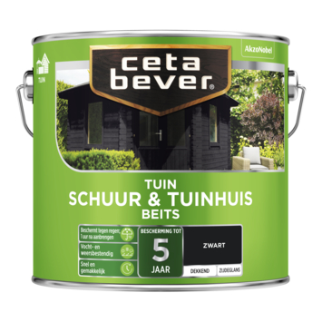 CetaBever Tuinbeits Schuur & Tuinhuis zijdeglans dekkend zwart 2,5 liter