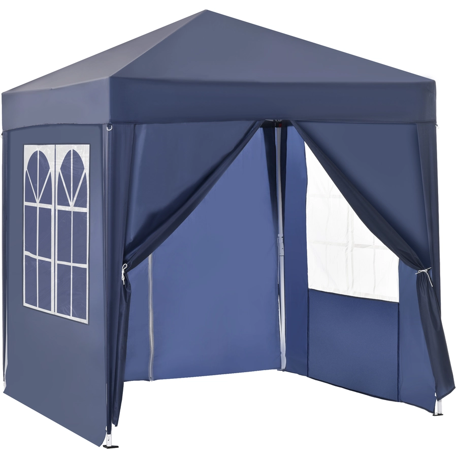 Outsunny Pavillon mit integrierten Klettverschlüssen blau