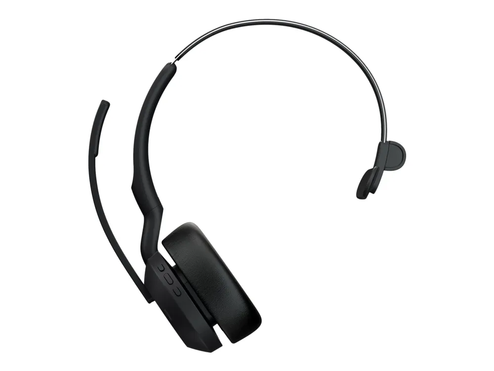 Jabra Evolve2 55 MS Mono - Headset - på øret - Bluetooth - trådløs - aktiv støjfjerning - USB-A via Bluetooth adapter - sort - Zoom Certified, Cisco Webex Certified, Tencent Meeting Certified, Alcatel-Lucent Certified, Avaya Certified, Unify Certifie