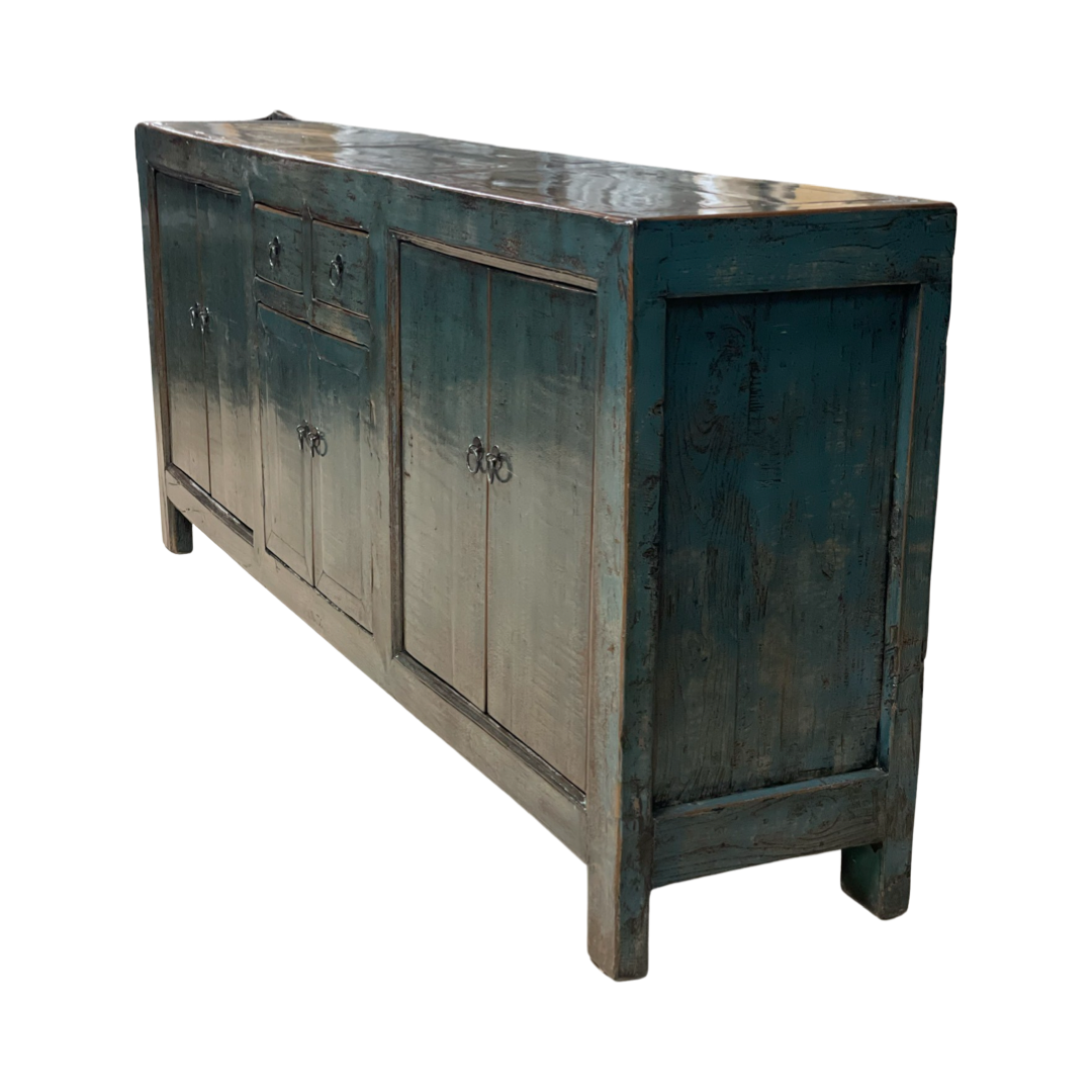 Dressoir 6 deurs 2 lades blauw lak/finished Dressoir 6dr 2la blauw lak/finished