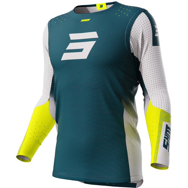 Shot - Maillot Aerolite Honor Bleu / Blanc / Jaune fluo
