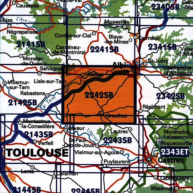 IGN - 2242 SB GAILLAC GRAULHET 1 25 000