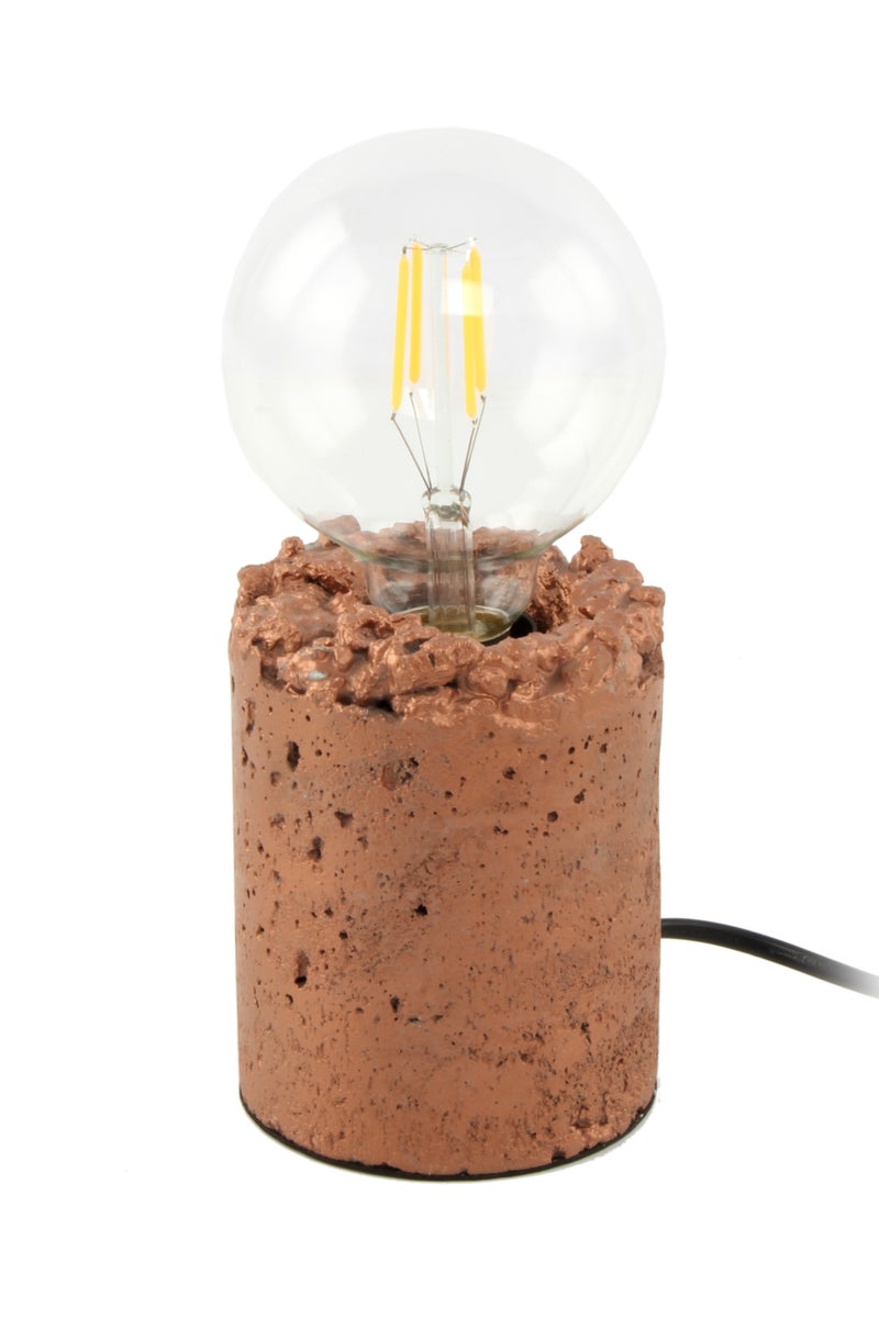 Tafellamp, bedlamp, bureaulamp, betonnen lamp, koper, rood, bruin | Woonkamer, eetkamerlamp