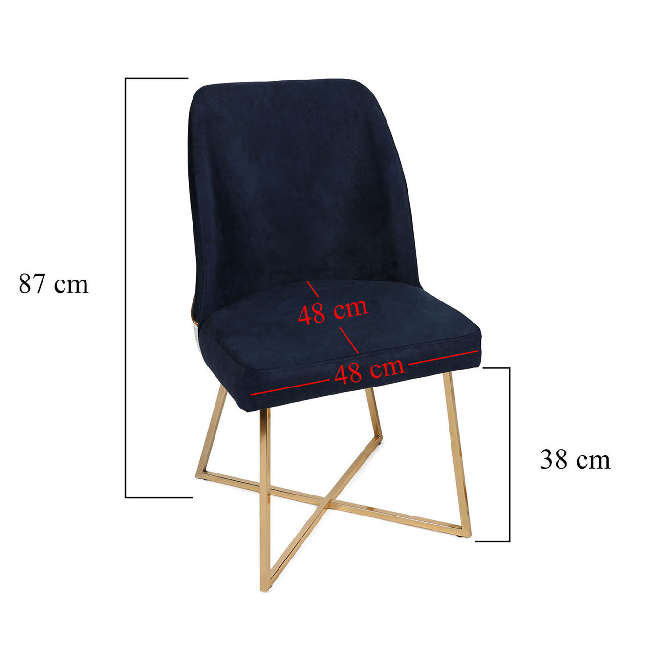 Wooden Art 4 Chaises Madrid bleues - 50x90x49 cm