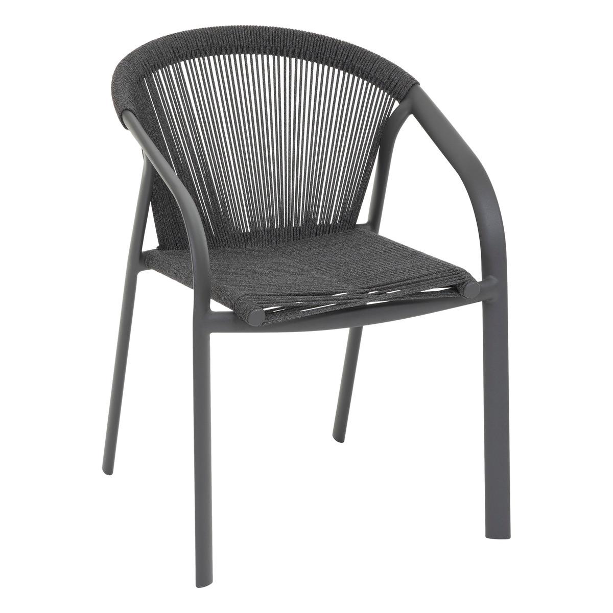 FAUTEUIL RIU EMPILABLE ANTHRACITE CHINE GRAPHITE